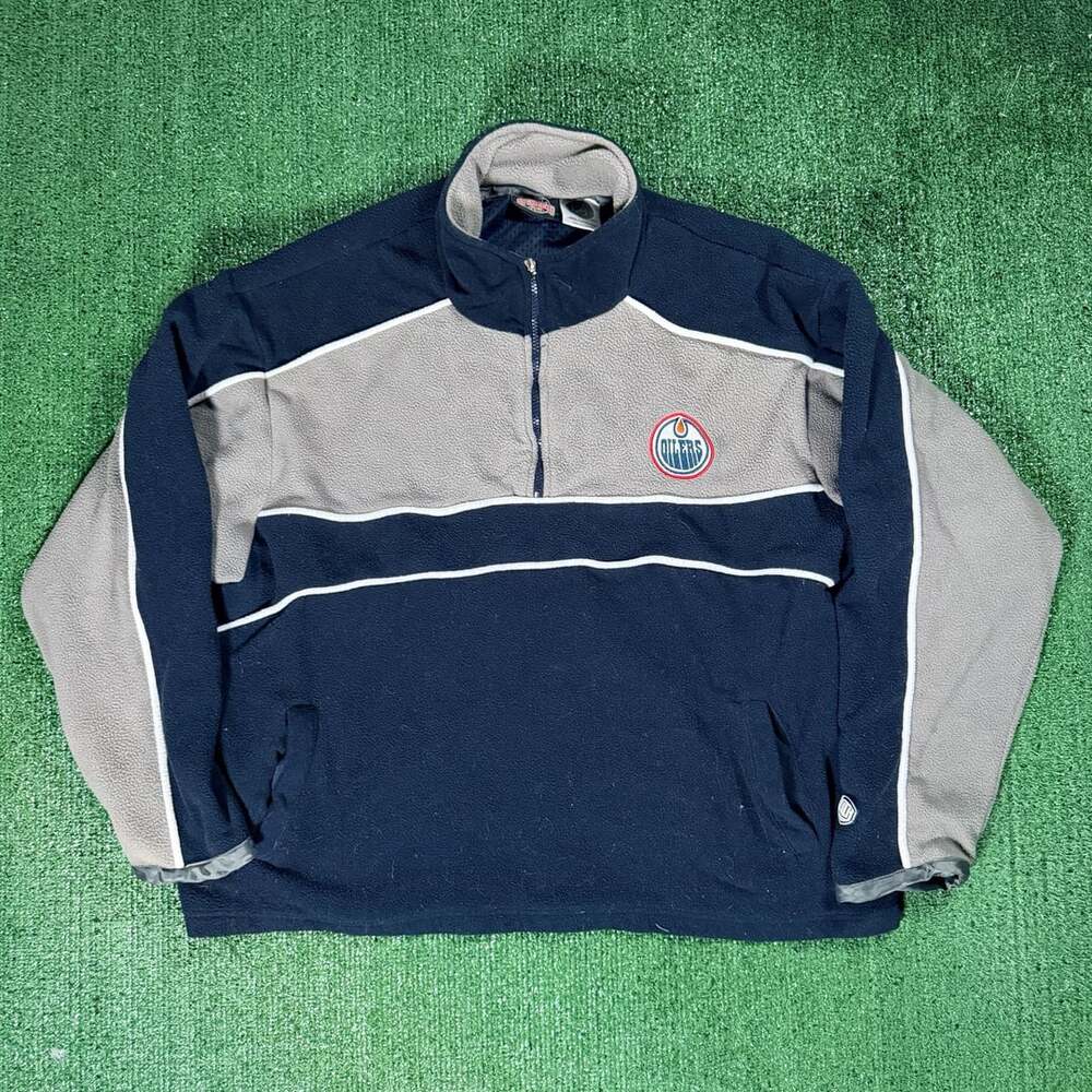 Old Time Hockey Edmonton Oilers Quarter Zip Fleece Size XL